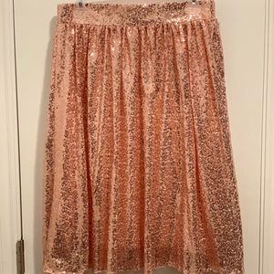 Midi Rose Gold Sequin Skirt
